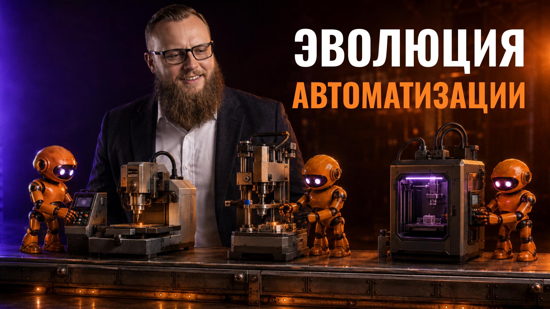 От механизации до ИИ-агентов: как эволюционировала автоматизация — обложка