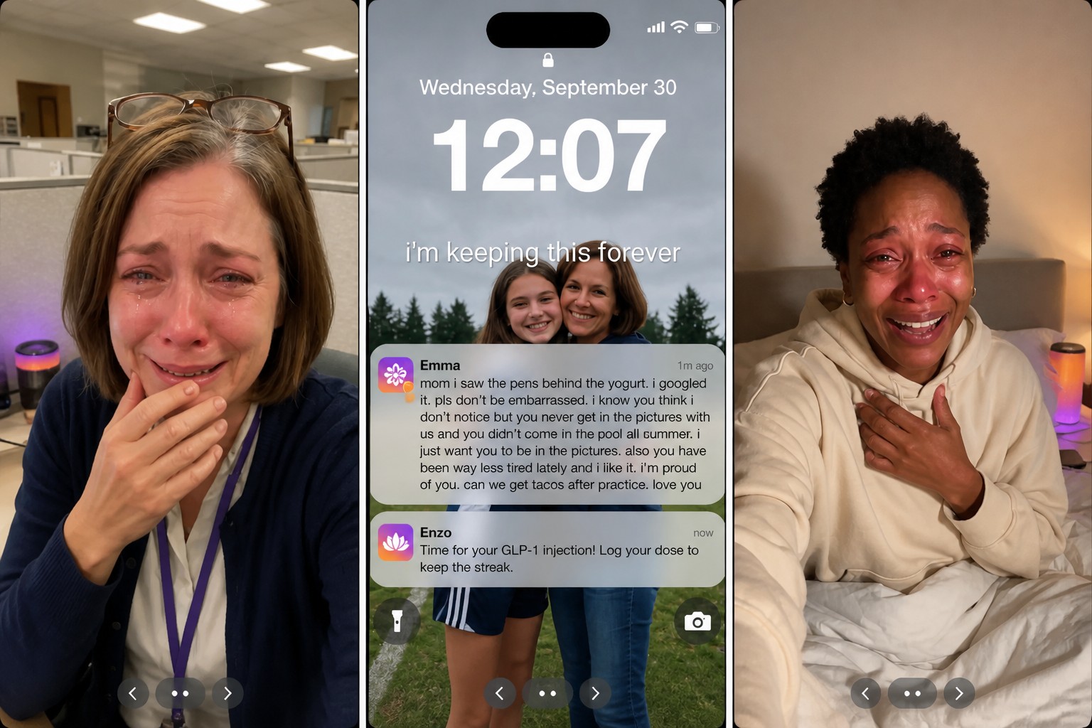 Cover: AI-generated tearful stories sell GLP-1 apps on TikTok
