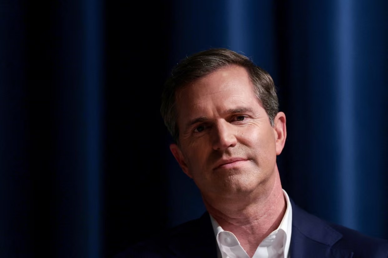 Andy Beshear during a talk about his newly published book at George Washington University in Washington DC on 22 September 2026. Photograph: Evelyn Hockstein/Reuters