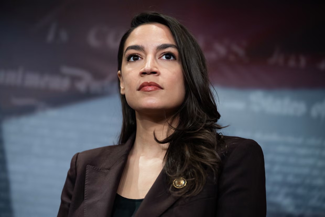 lexandria Ocasio-Cortez attends a news conference with Bernie Sanders to announce the Artificial Intelligence Data Center Moratorium Act in the US Capitol on 25 March 2026. Photograph: Tom Williams/CQ-Roll Call, Inc/Getty Images