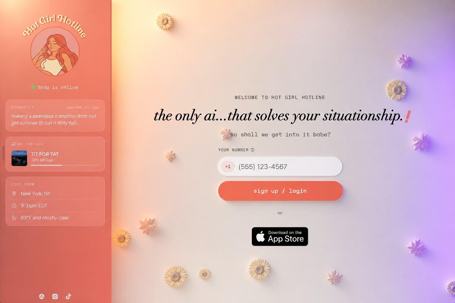 Cover: Hot Girl Hotline draws a line between AI advice and companionship