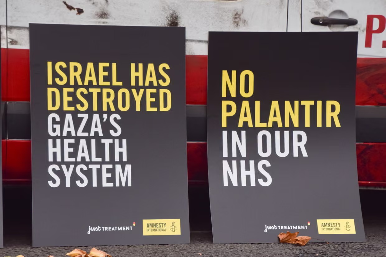 Amnesty International have questioned the use of Palantir’s technology in Gaza. Photograph: Vuk Valcic/Zuma Press Wire/Shutterstock