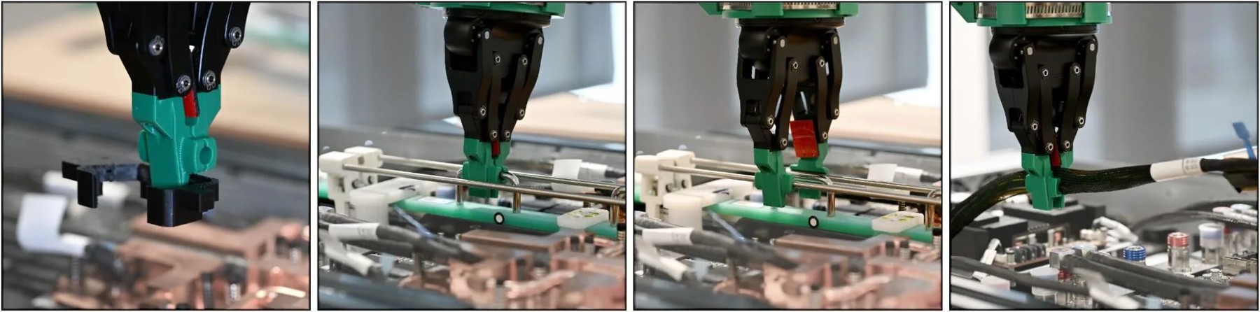 Figure 9. Second set of multi-purpose gripper fingers. These fingers are designed to grasp (from left to right) the fixture, the busbar handle, the release mechanism for the busbar clamp, and the cables