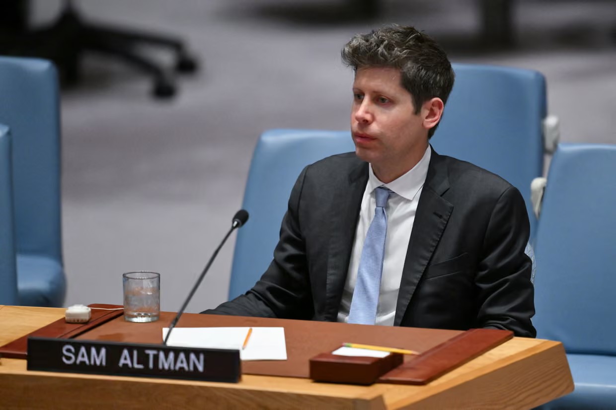 Sam Altman during a UN security council meeting on artificial intelligence in New York City on Wednesday. Photograph: Angela Weiss/AFP/Getty Images