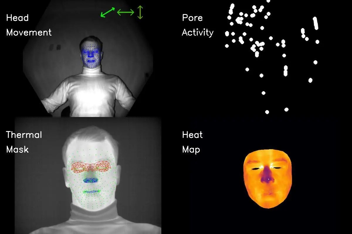 Altec Research has built a prototype that tracks head movement, facial skin temperature and pore activity. (Altec Research)